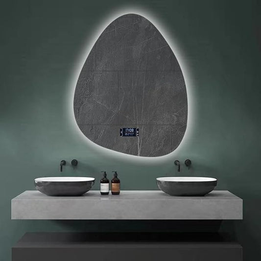 Modern Rectangular Smart LED Bathroom Mirror with Bluetooth Speaker & Adjustable Light