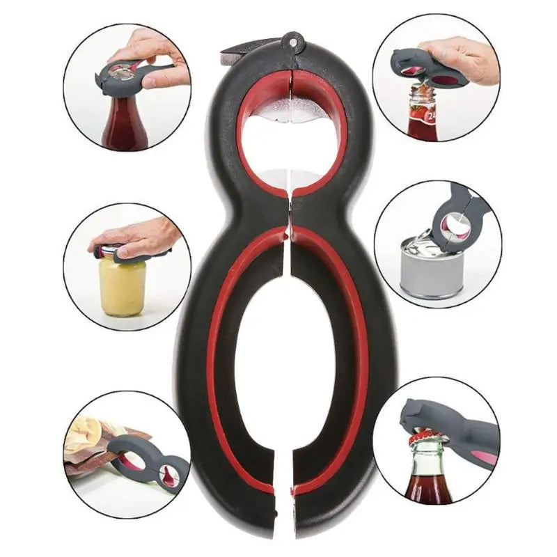 6 In 1 Multi Functie Kan Bier Flesopener Alle In Een Jar Grijper Kan Bier Deksel Twist Off Jar wijn Opener Claw Vip Dropship