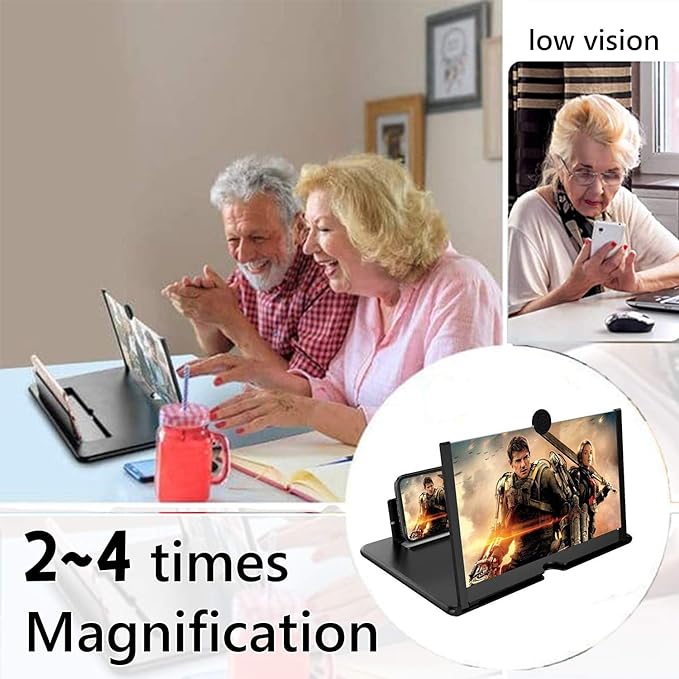 Smartphone Screen Magnifier Stand 14 Inch 3D Foldable Amplifier for Cell Phone with Adjustable Angle