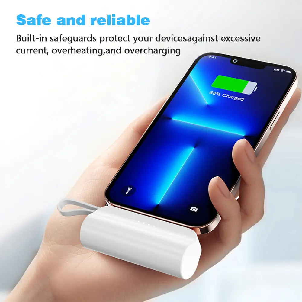 Power Bank 5000mAh Built in Cable Mini PowerBank External Battery Portable Charger For iPhone Samsung Xiaomi Spare Power Banks