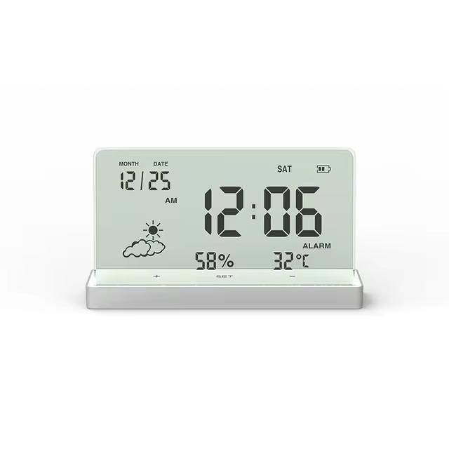 Transparent smart clock for home multifunction smart home clock with weather