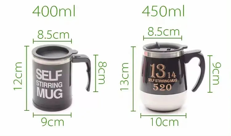 Double Insulated Self Stirring Mug Electric Lazy Automatic Mixing Stainless Steel Travel Coffee Mug