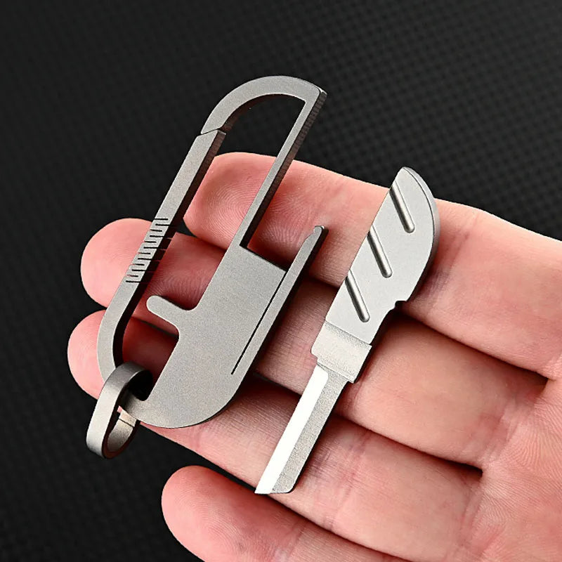 Titanium Alloy Keychain Mini Knife Portable EDC Multitool Keychain Pendant Demolition Express Knife Outdoor Camping Equipment