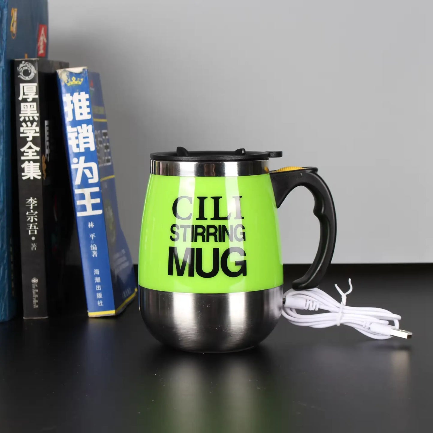 Double Insulated Self Stirring Mug Electric Lazy Automatic Mixing Stainless Steel Travel Coffee Mug