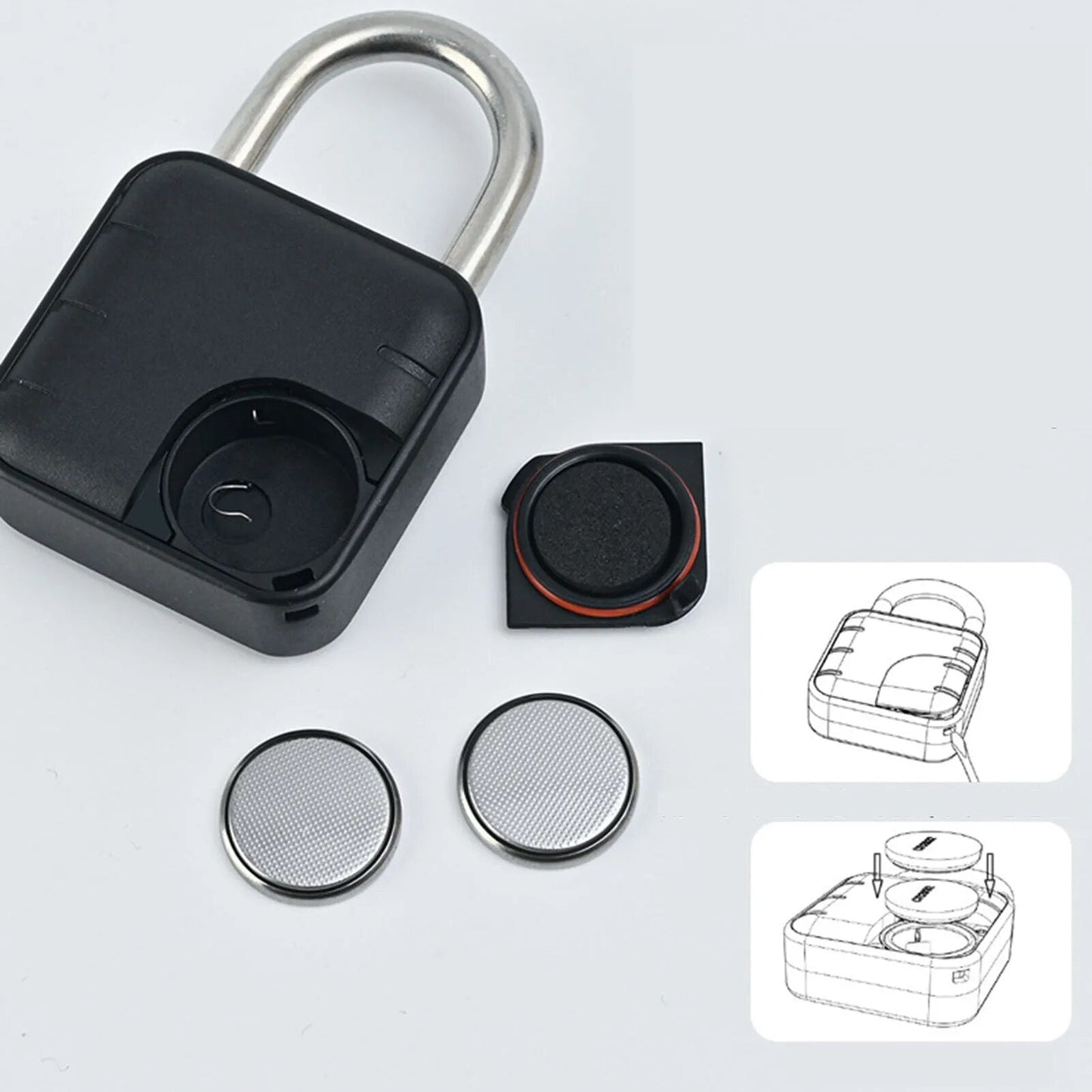 Smart Padlock Fingerprint/6 Digit Combination Lock Intelligent Unlocking Digital Electronic Lock Keyless Security Protection