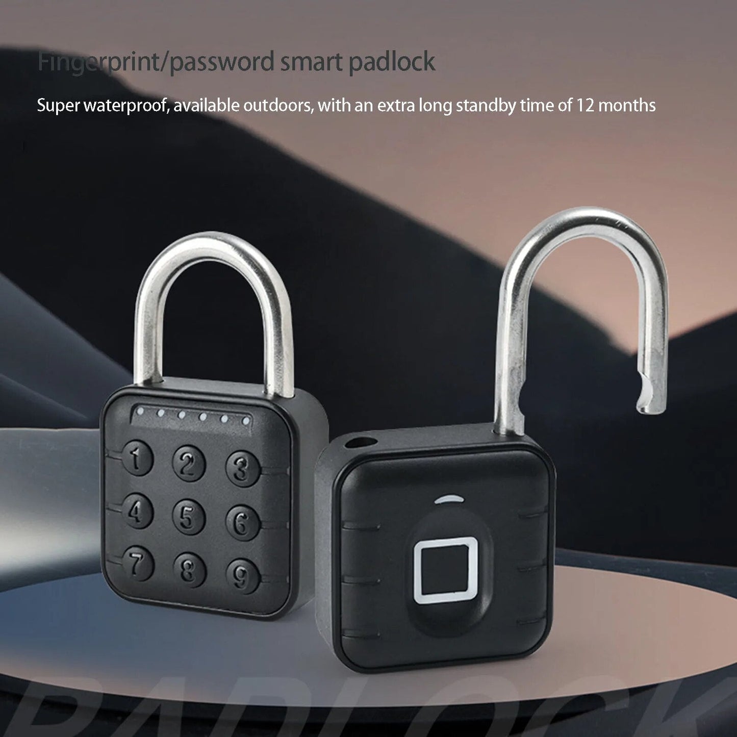 Smart Padlock Fingerprint/6 Digit Combination Lock Intelligent Unlocking Digital Electronic Lock Keyless Security Protection