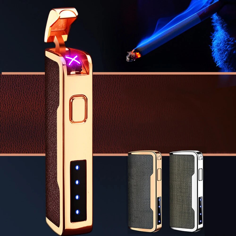 Novelty Leather Electric Lighter USB Rechargeable Lighter