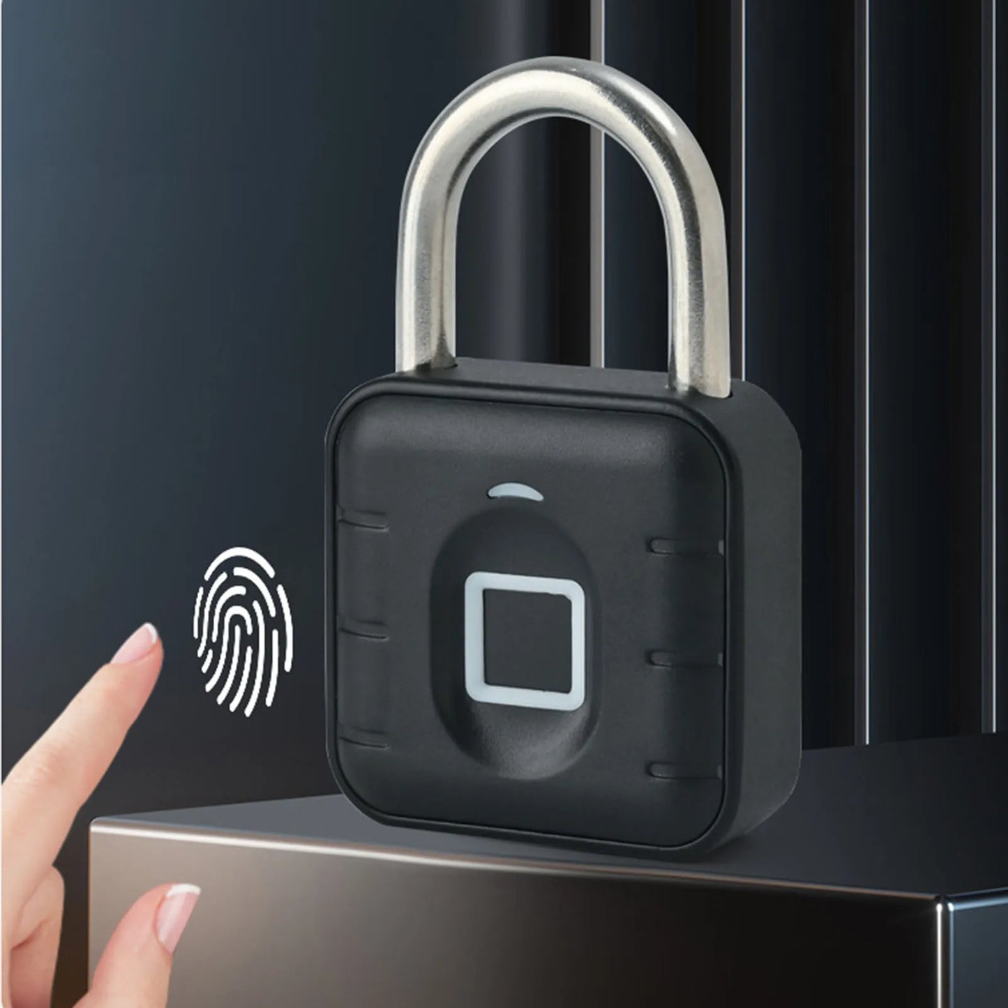 Smart Padlock Fingerprint/6 Digit Combination Lock Intelligent Unlocking Digital Electronic Lock Keyless Security Protection